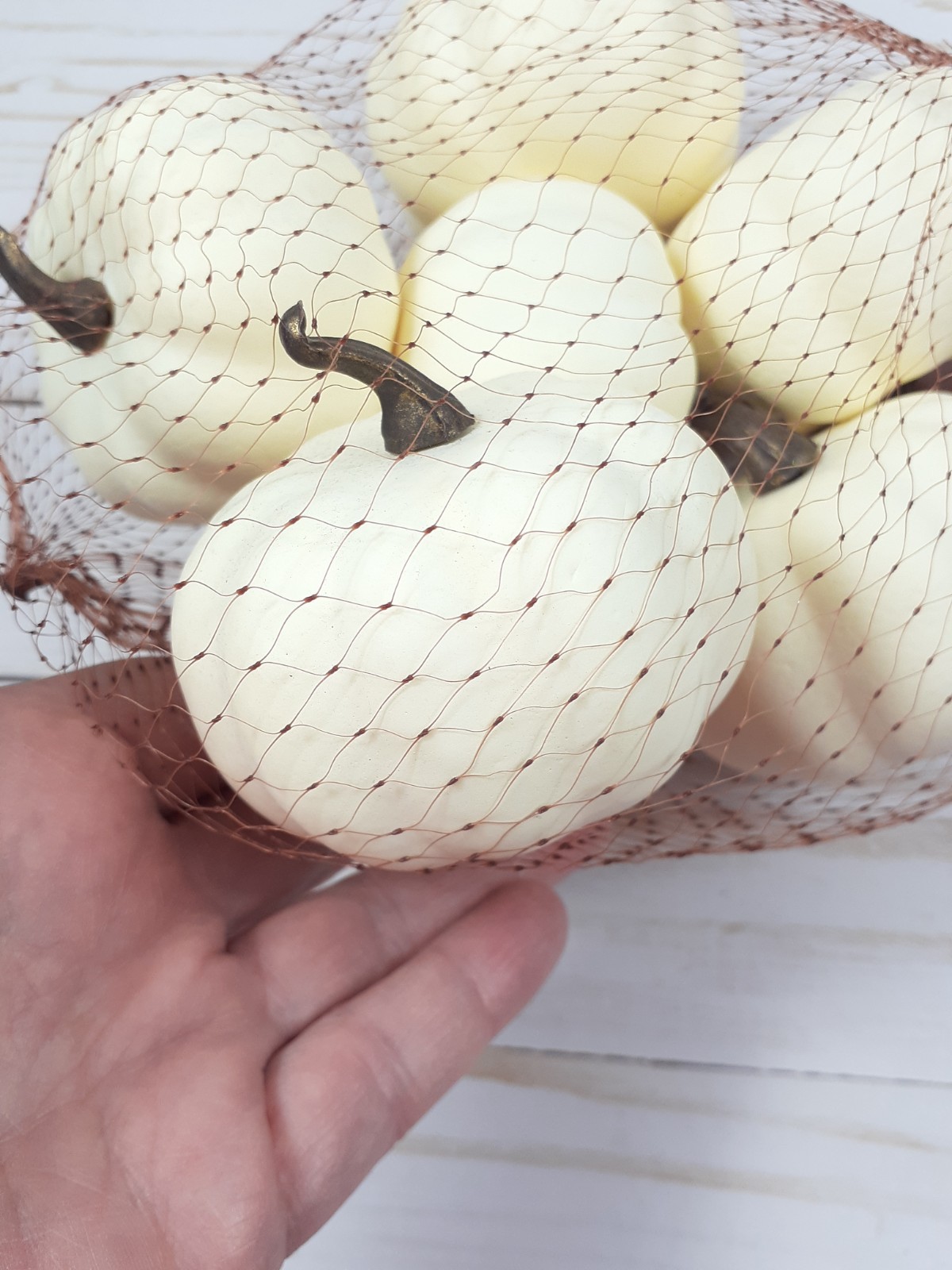 Fall Cream Mini Pumpkins Bowl Filler Tabletop Decor