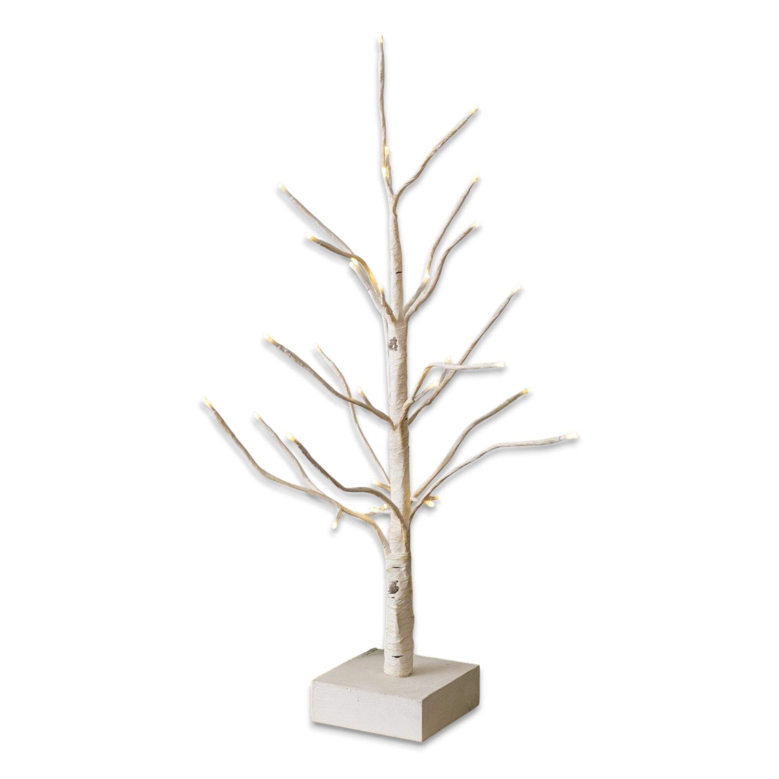 LED Lighted Tabletop Birch Tree with Warm White Lights | Battery-Operated with T