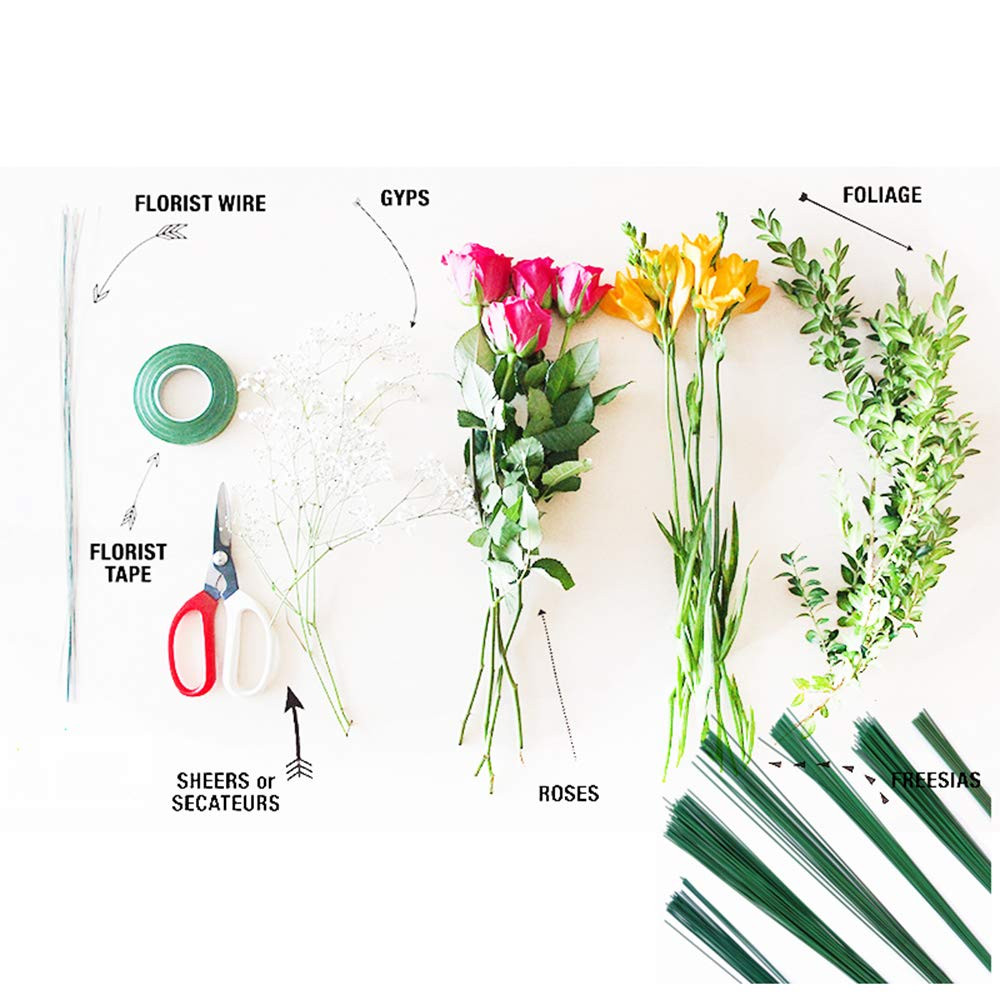 200 PCS Dark Green Floral Stem Wire – 16″ for Flower Arrangements & DIY Crafts