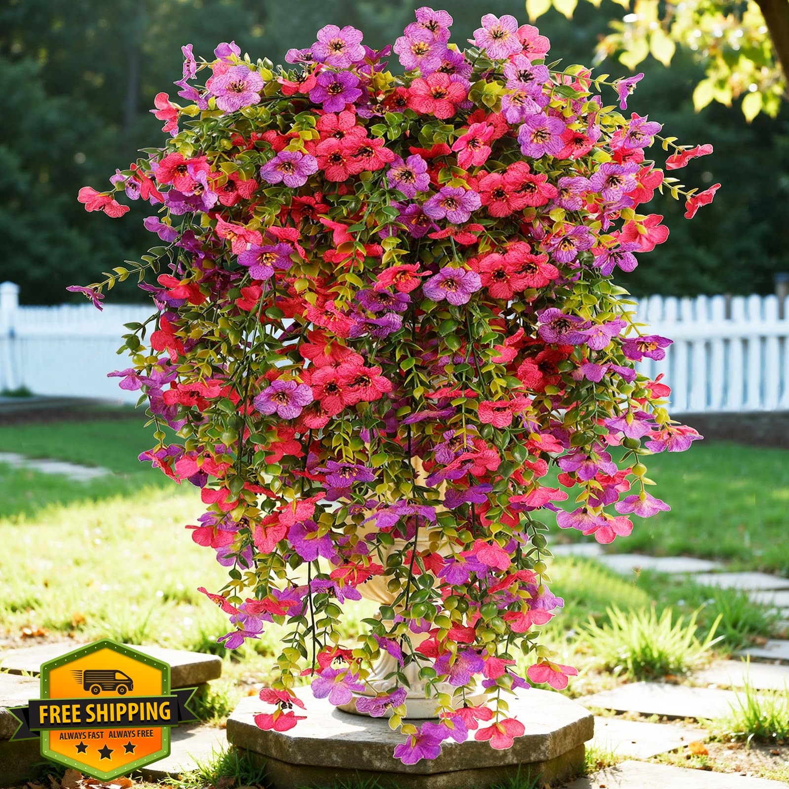 Wanderroot Artificial Flowers 6 Bundles Purple/Fuchsia