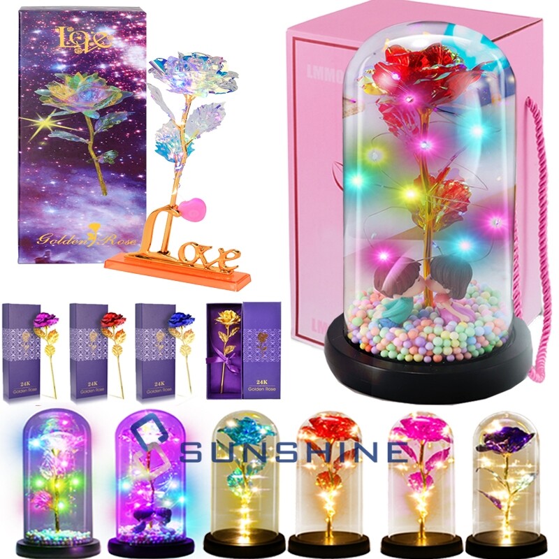 Regalos para mujeres cumpleaños rosa de cristal de galaxia eterna flor de Navida