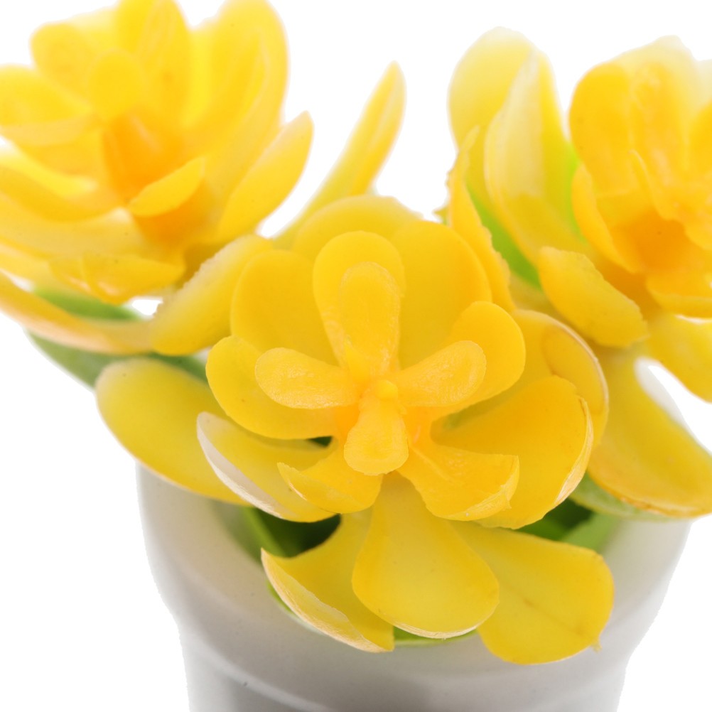 8Pcs Mini Resin Potted Flower Ornaments Assorted Color for Car Use