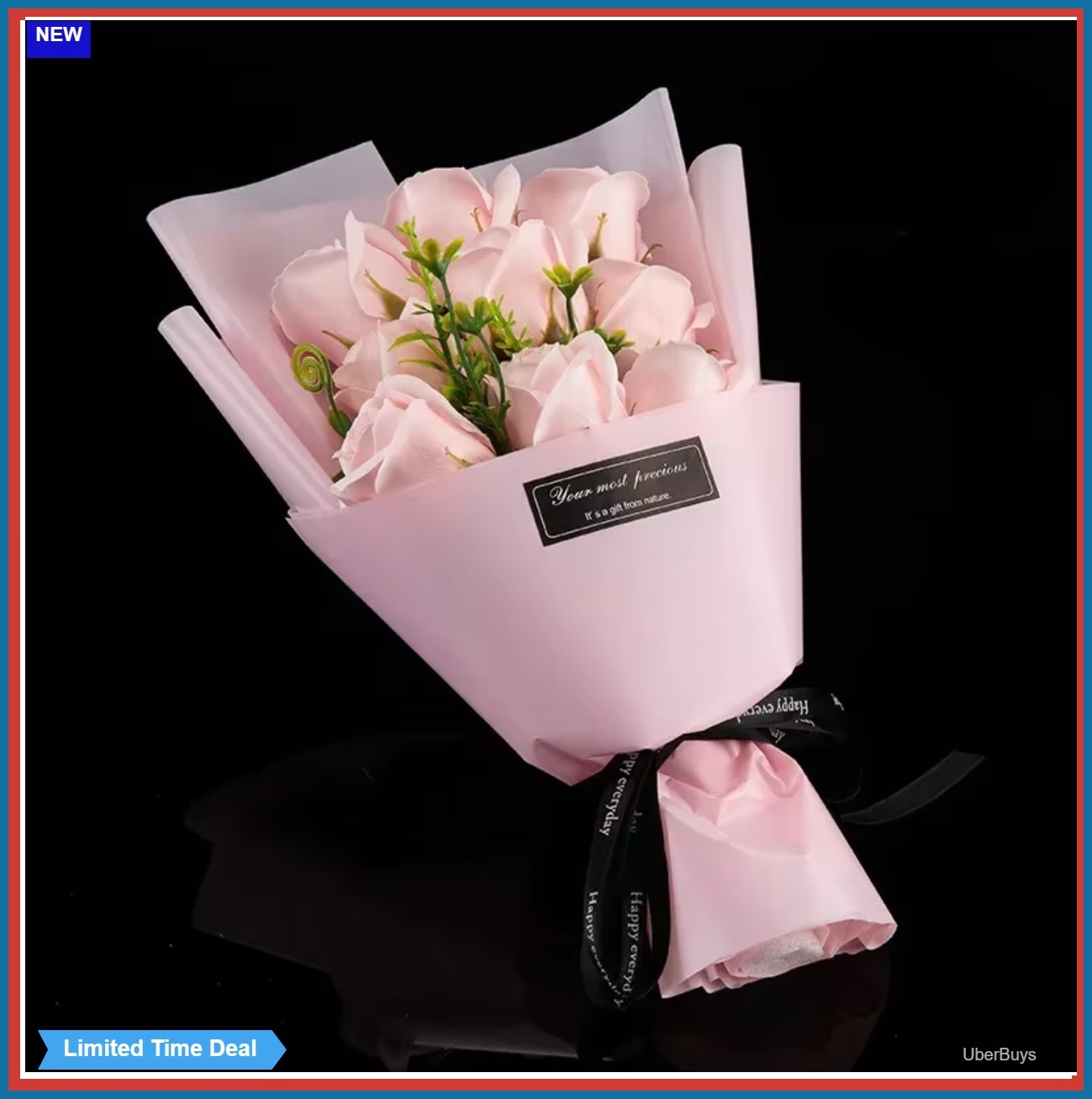 Soap Flower Rose Bouquet 9 Heads Artificial Flowers Gift Christmas Wedding
