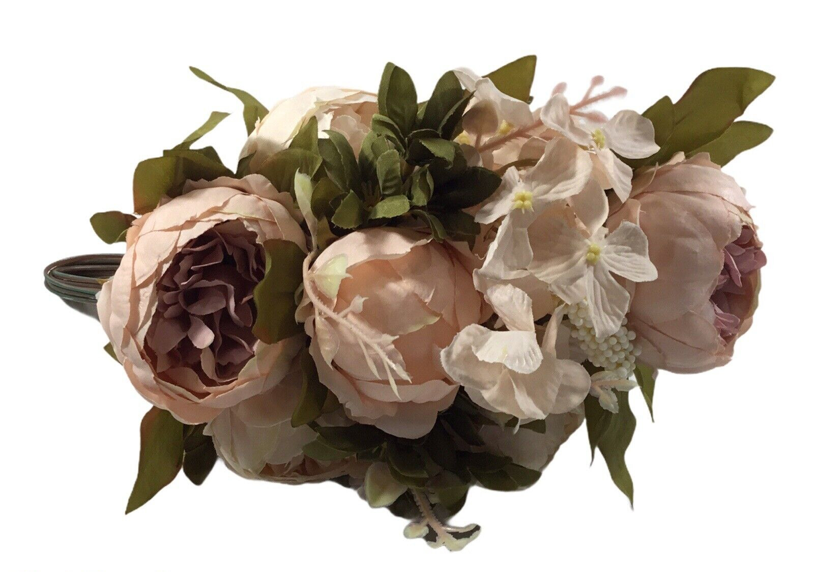 Artificial Small Multi Color Pastel Roses Silk Floral Bouquet Bridal Wedding