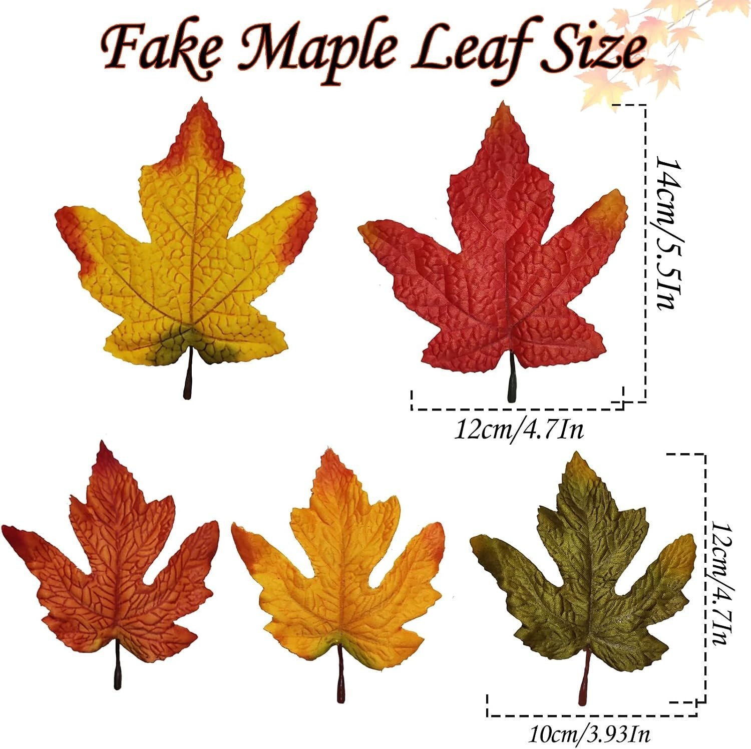 50Pcs Fall Artificial Maple Leaves Assorted Bulk for Crafts Decor | 50pcs mix…