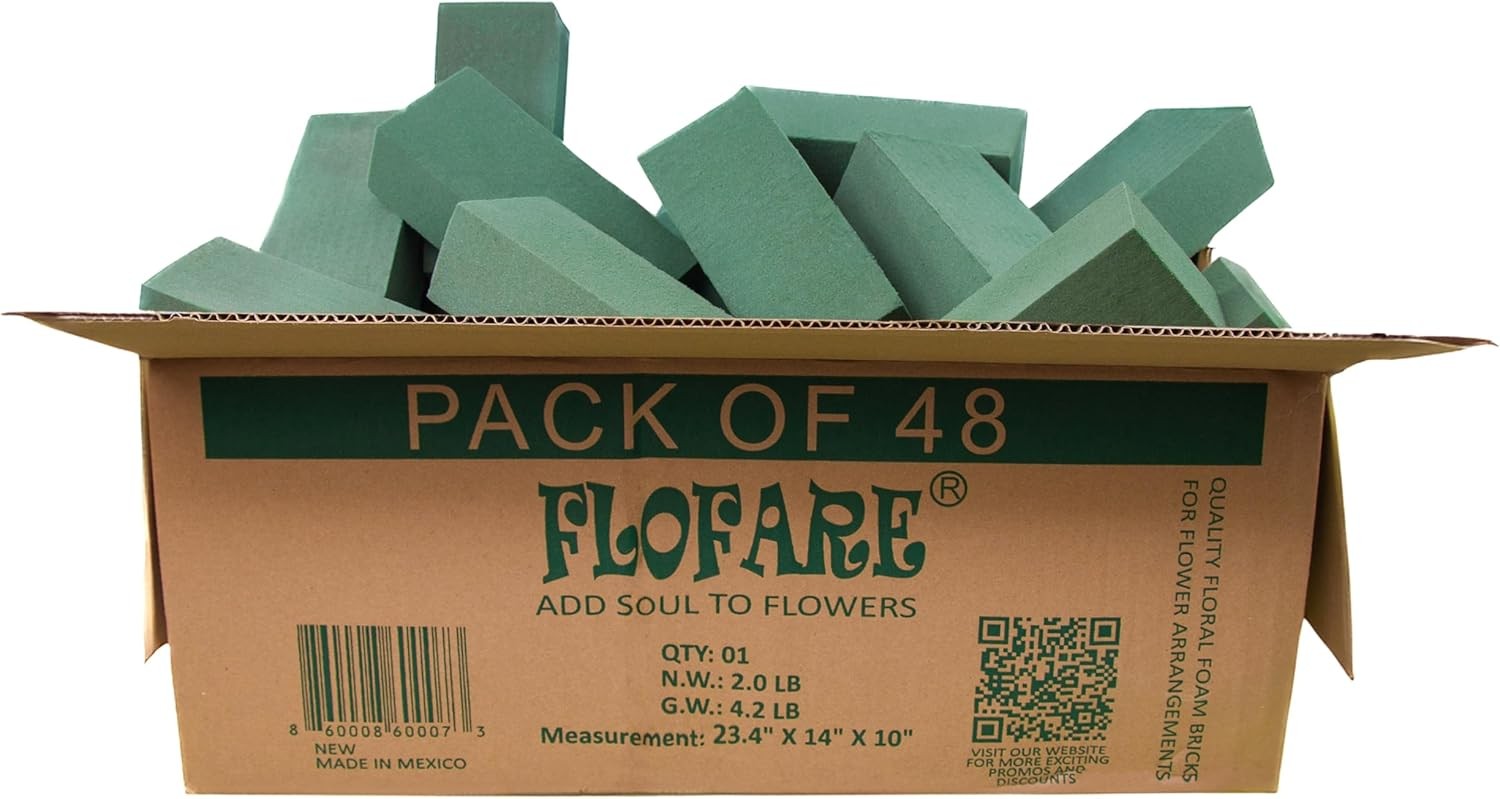 Pack of 6 Dry & Wet Floral Foam Blocks Fresh & Artificial Flowers Each