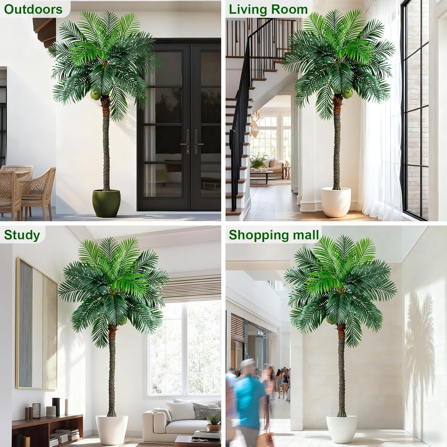 9FT Artificial Palm Tree Faux Tropical Phoenix Tree Indoor Outdoor Decor