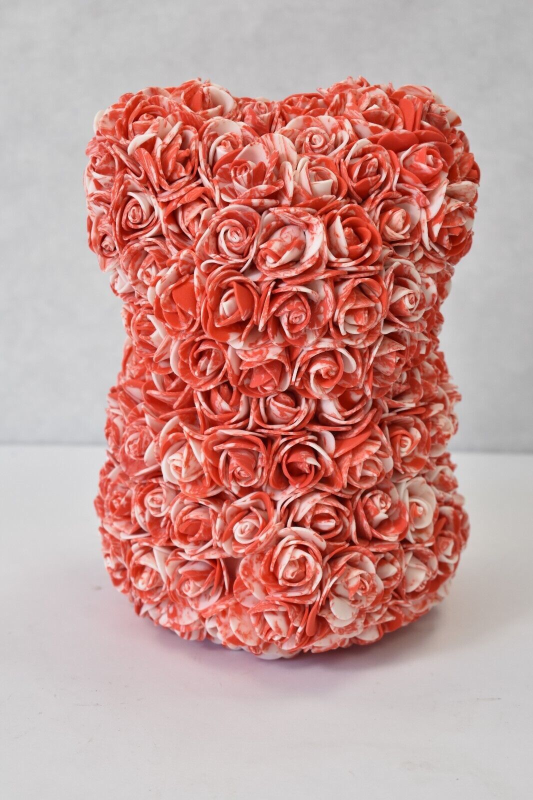 My Custom Heart Red Frost Rose Bear Synthetic Flowers Gift Decoration Piece
