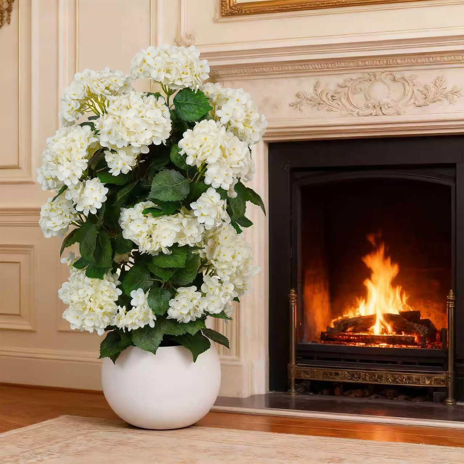 Faux Hydrangea Tree 30″ Tall (2 Pack), Artificial Hydrangea Plant in Pot with…