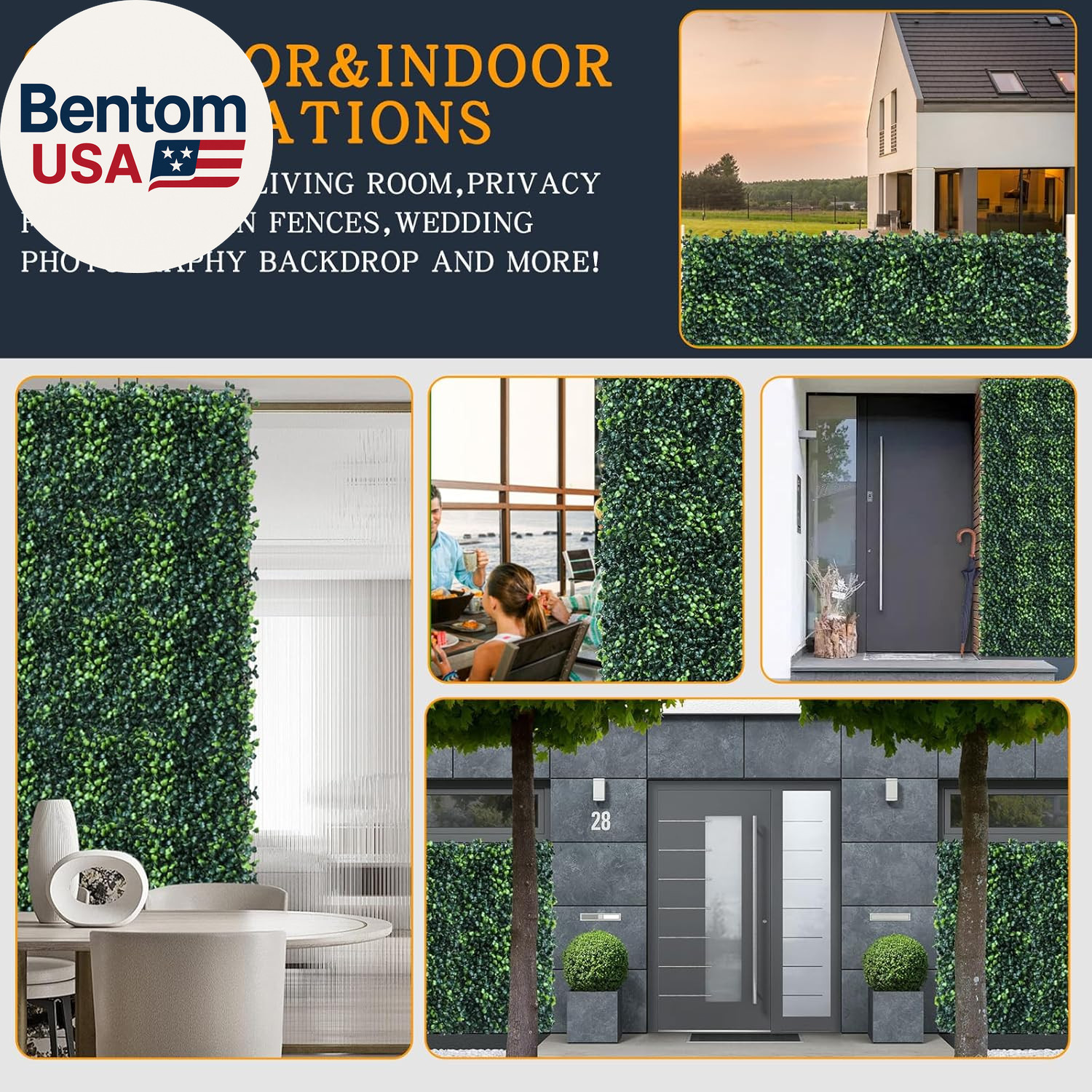 Grass Wall Panels 12 Pcs 10″X 10″ Grass Wall Backdrop Panels Artificial Boxwood