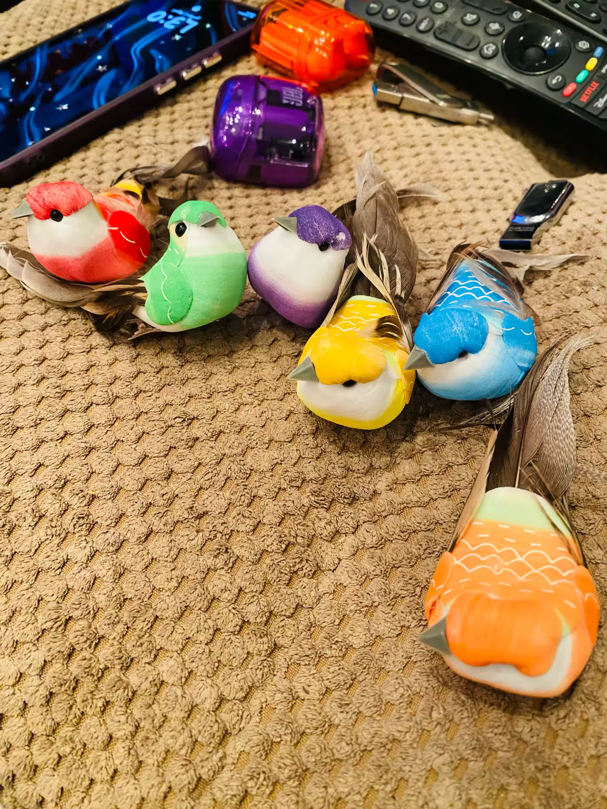 6pcs 10cm6pcs 10 Artificial Sparrow Birds – Foam Ornaments for Home & Diy Crafts