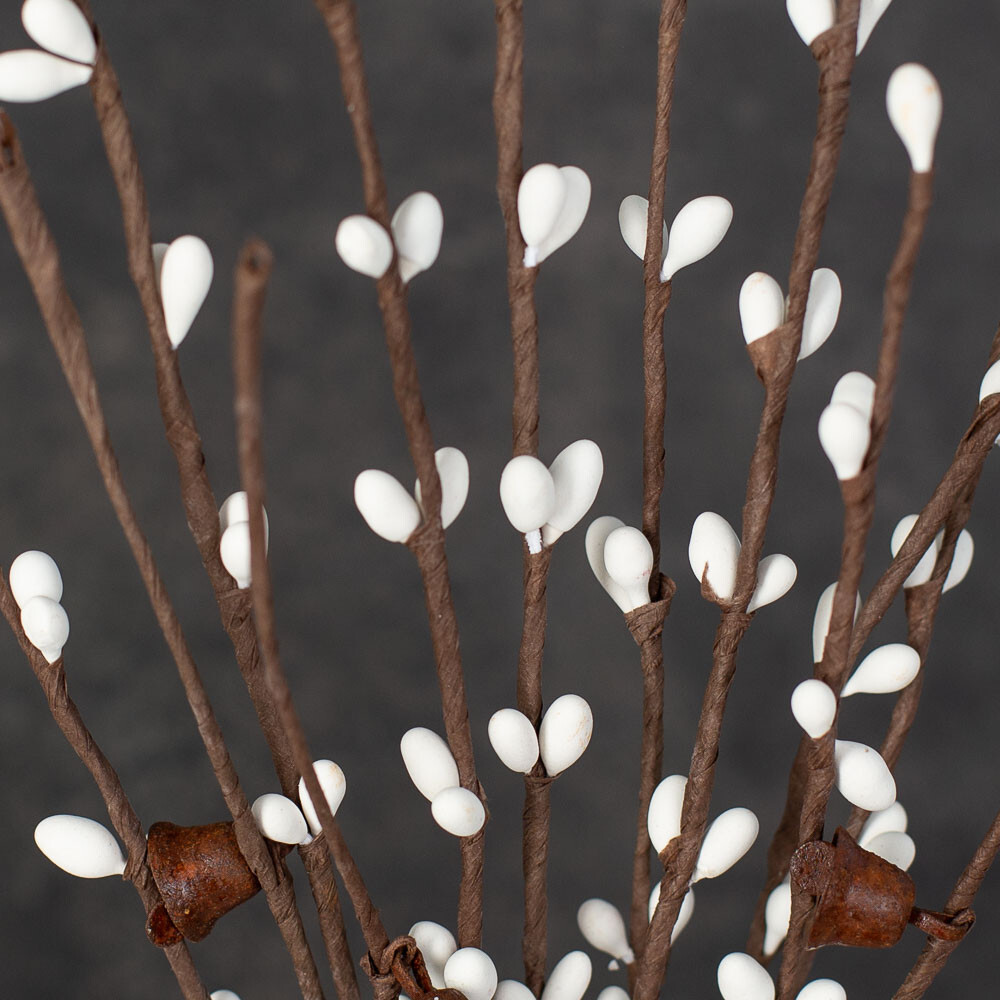 Set of 12 Rustic Bell and White Pip Berry 11-1/2″ Tall Floral Sprays