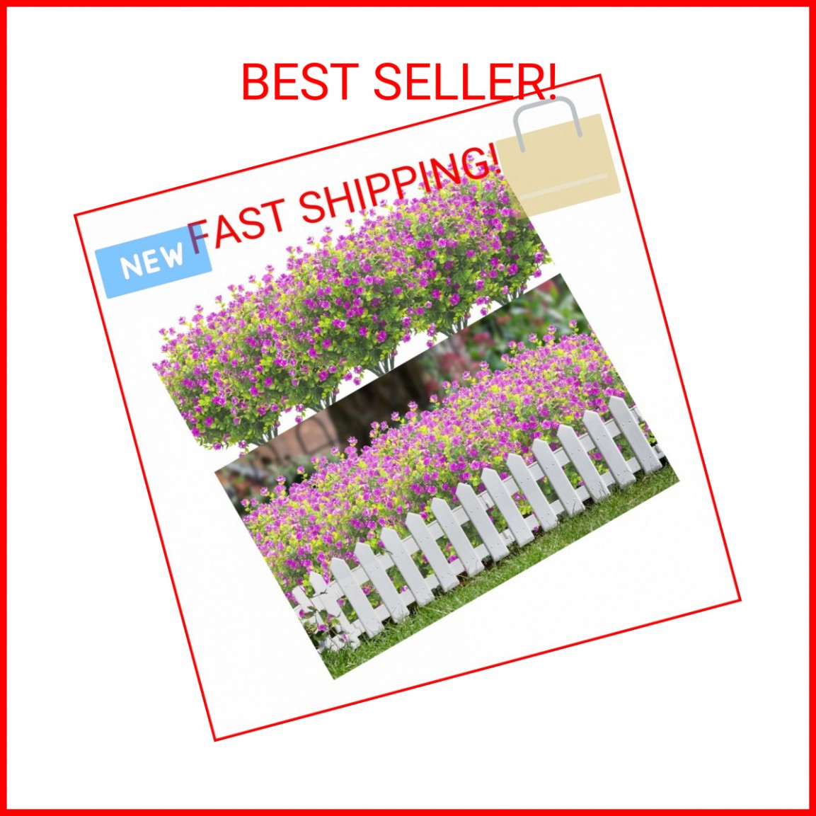 Grunyia 20 Bundles Artificial Flowers UV Resistant Fake Flowers No Fade Faux Pla