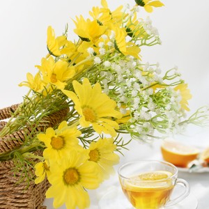 Artificial Daisy Flowers 6 Bundles 21” Faux Silk Daisy Flowers with Stems for