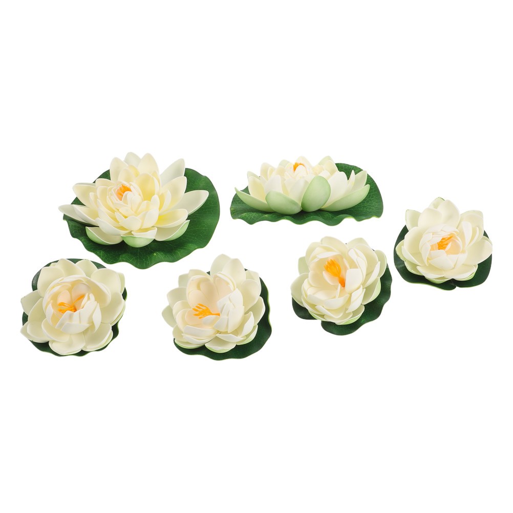 6 Pcs Lotus Stickers for Car Floating Foam Aquarium Flower Fish Tank Decoration