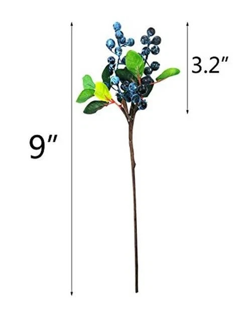Mistari 10 Pack Artificial Flowers California Faux Blueberries Assorted Sizes