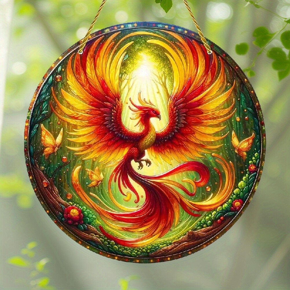 Bathing Fire Phoenix Acrylic Hanging Decoration Home Decor Housewarming Gift