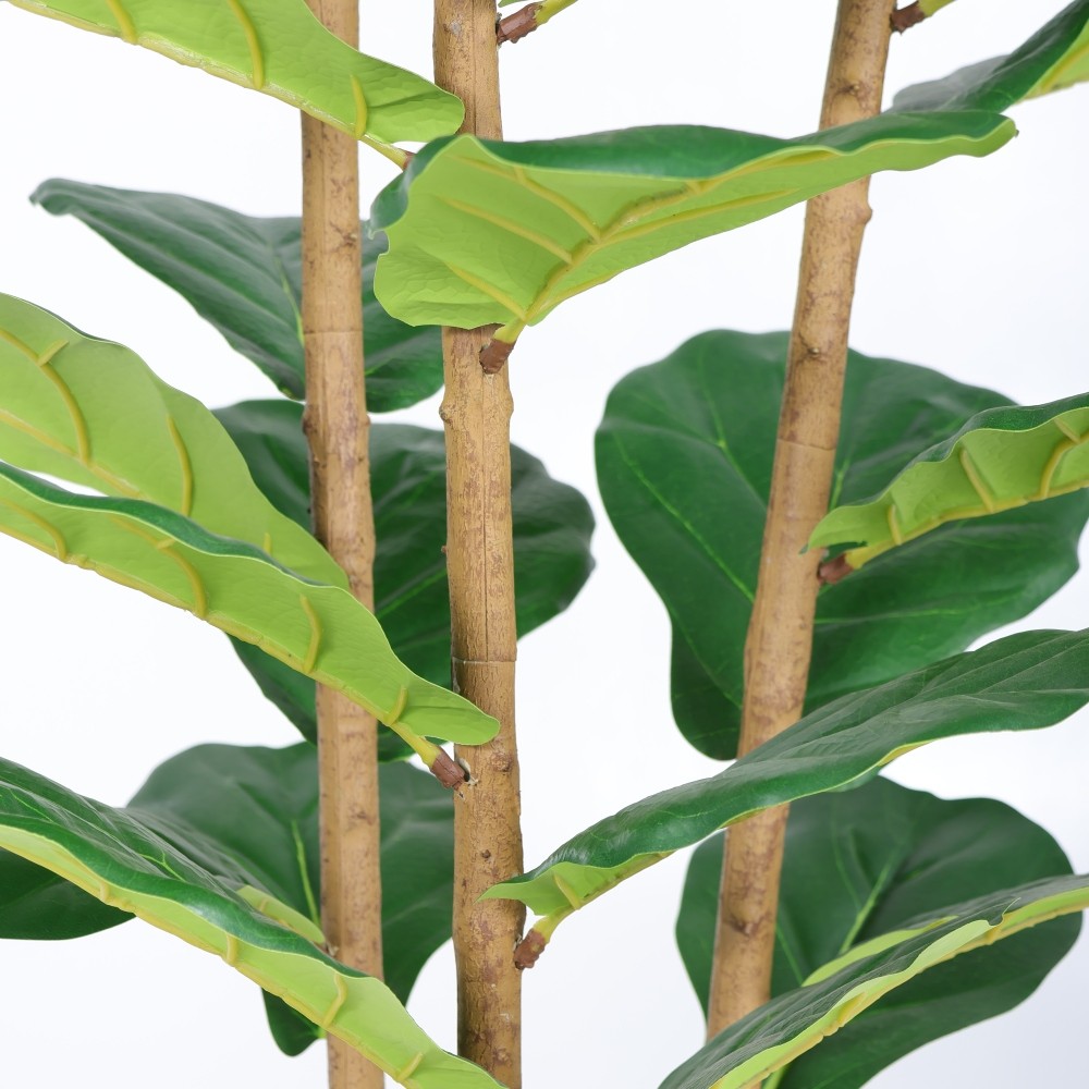 Artificial Fiddle Leaf Fig Tree 5.2ft Faux Plant With White Pot Indoor