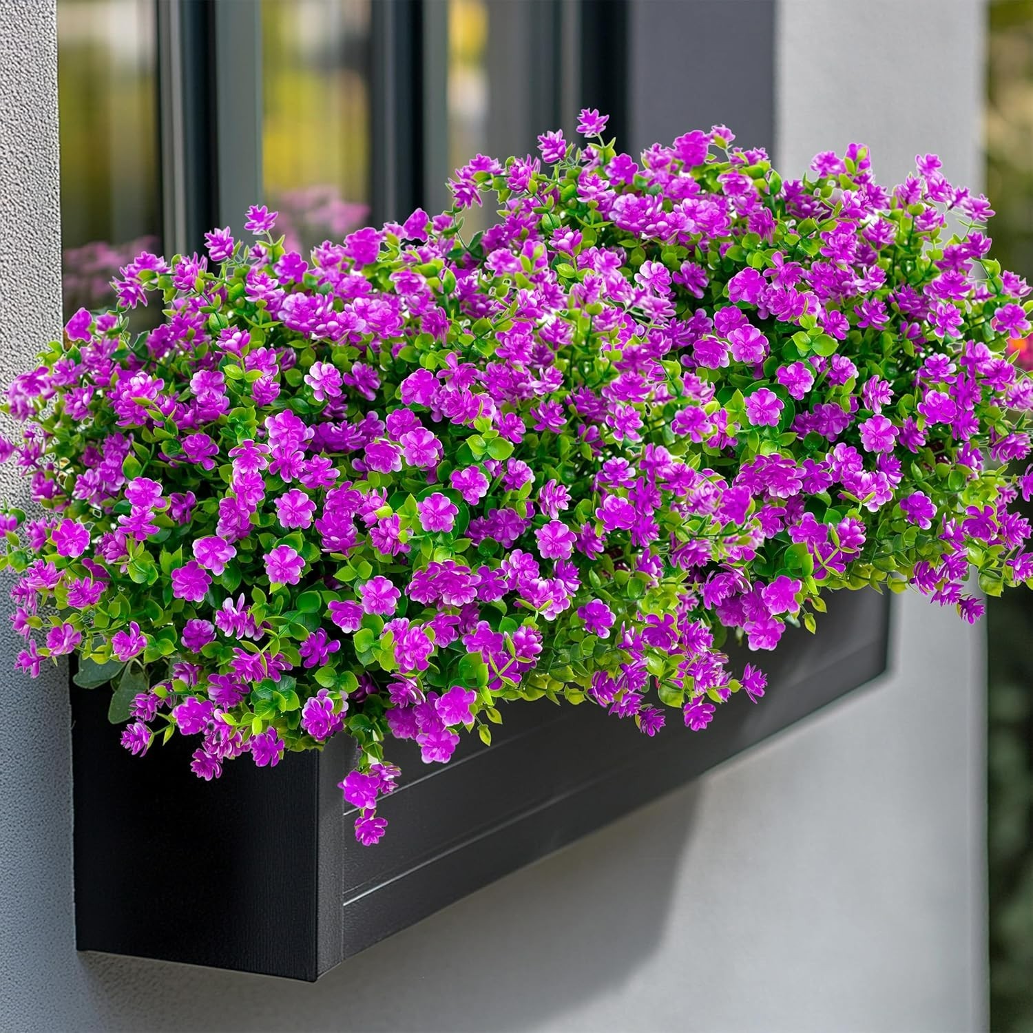 12 Bundles UV Resistant Magenta Artificial Flowers – Perfect for Outdoor Decor