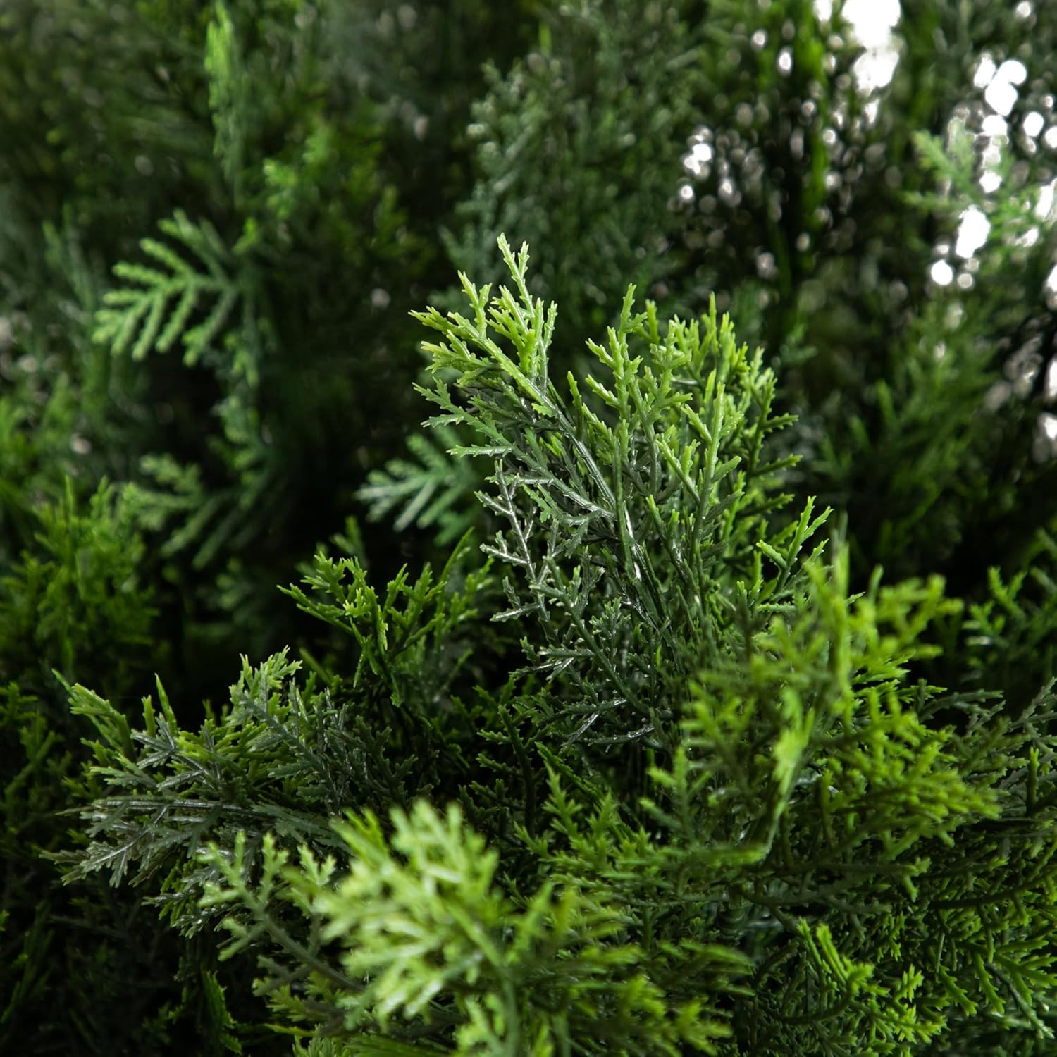 5FT UV Resistant Artificial Cedar Bush for Indoor/Outdoor Décor, Black Pot