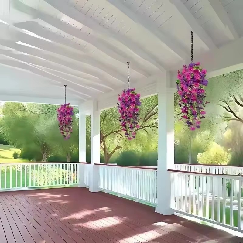 4/8Pcs Faux Floral Wreath Indoor Outdoor Flower Wedding Holiday Wall Home Decor
