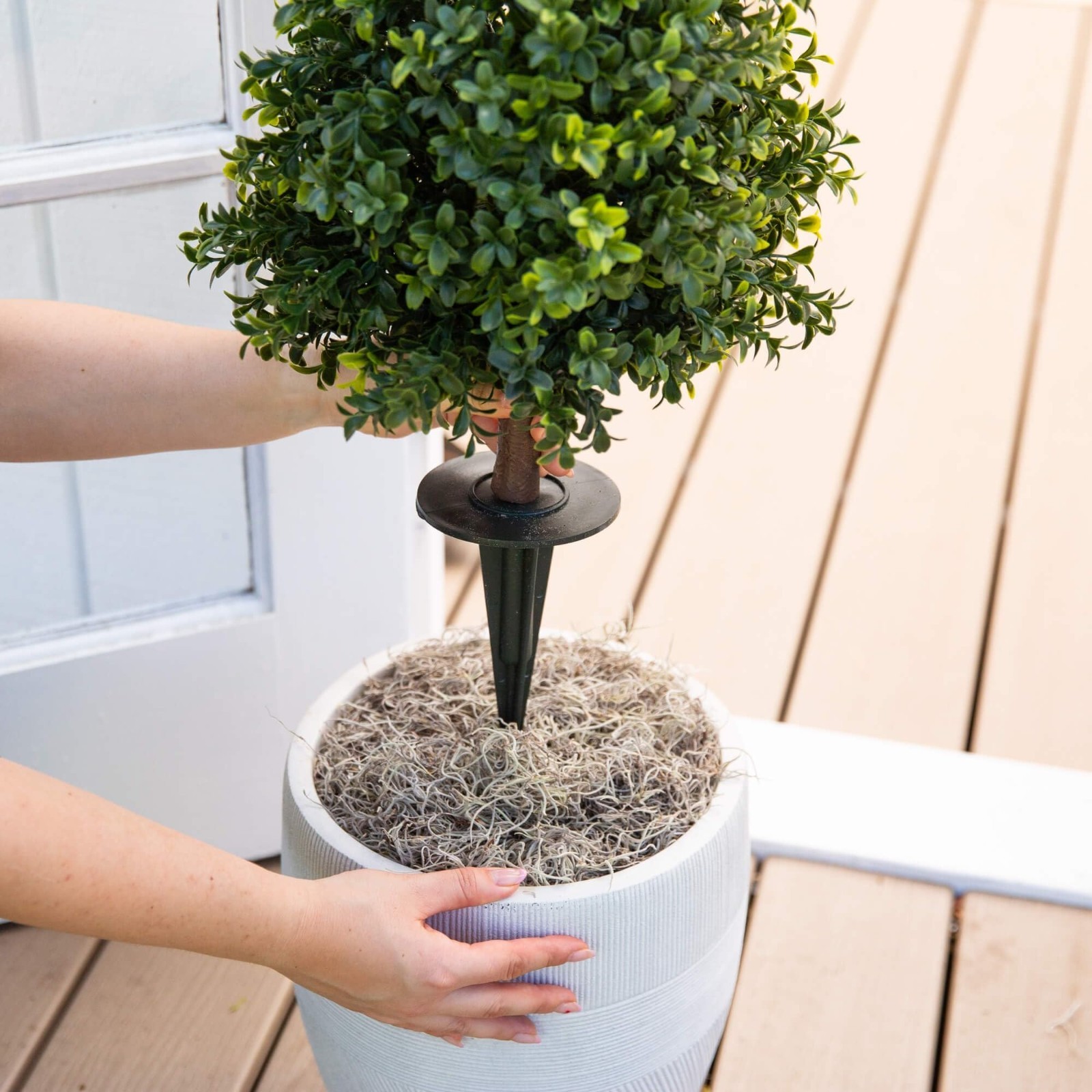 2.5ft Artificial Boxwood Topiary Plants 2-Pack – UV Resistant, Indoor/Outdoor De