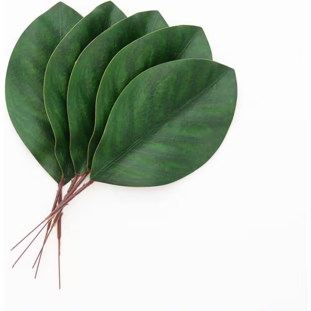 40 In. Artificial Green Magnolia Leaves Indoor Outdoor Decorative Plant for Wedd