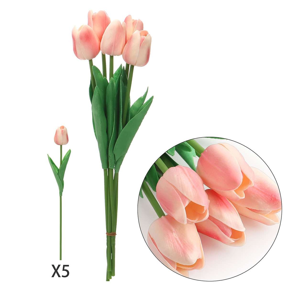 5/10PCS Artificial Bouquet Fake Tulips Plants Wedding Home Garden Decor