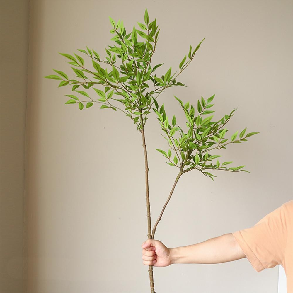 75 140cm Artificial Nandina Tree Green Tall Faux Branches Home Office Decor