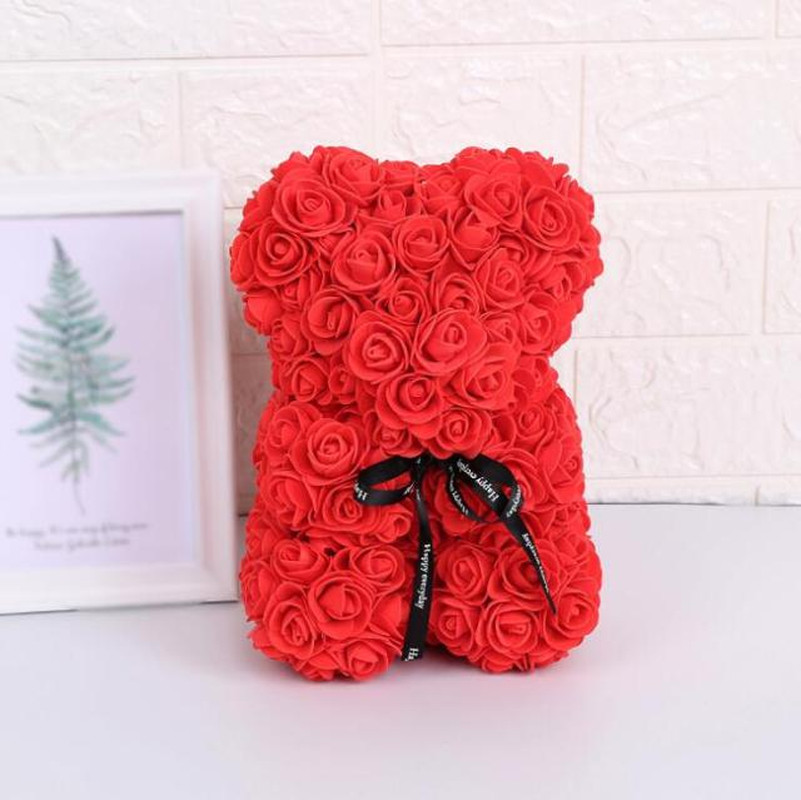 Artificial Flowers 25Cm Rose Bear Girlfriend Anniversary Christmas Valentine’S D