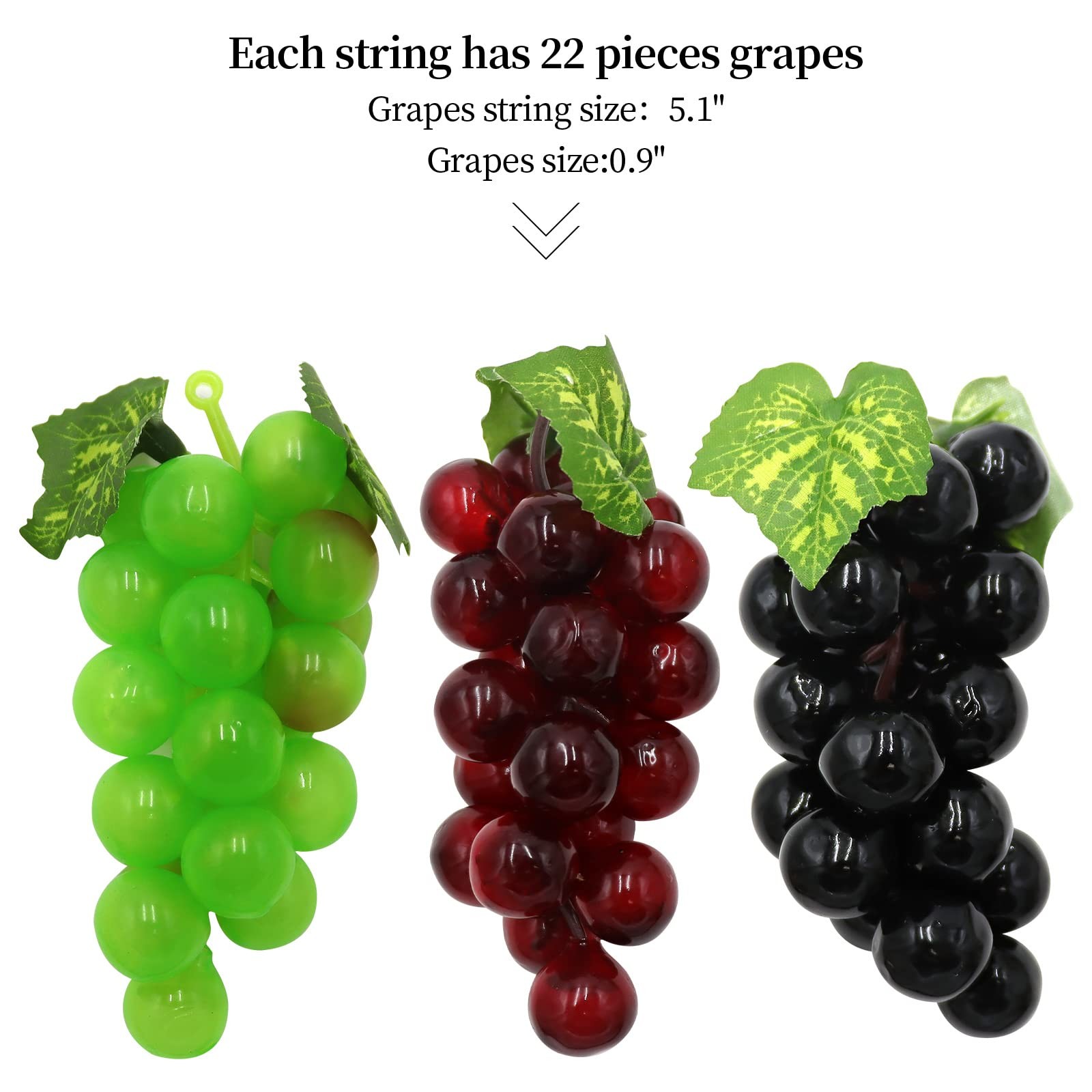 12 Strands 90 ft Artificial Fake Grape Vines with 9 Strings Grapes, Hanging P…