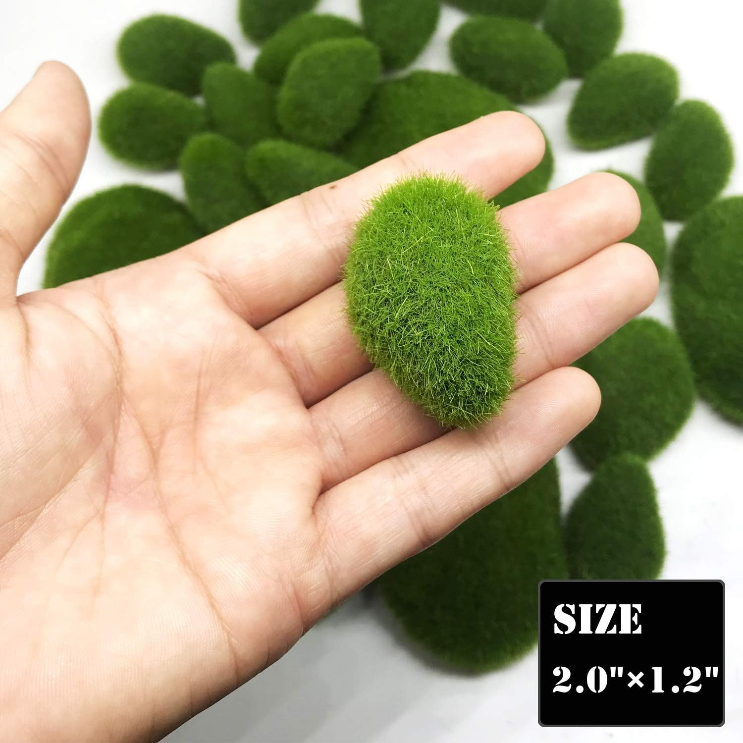 Artificial Moss Rocks 30 Pcs Green Foam Stones For Floral Arrangements Craft