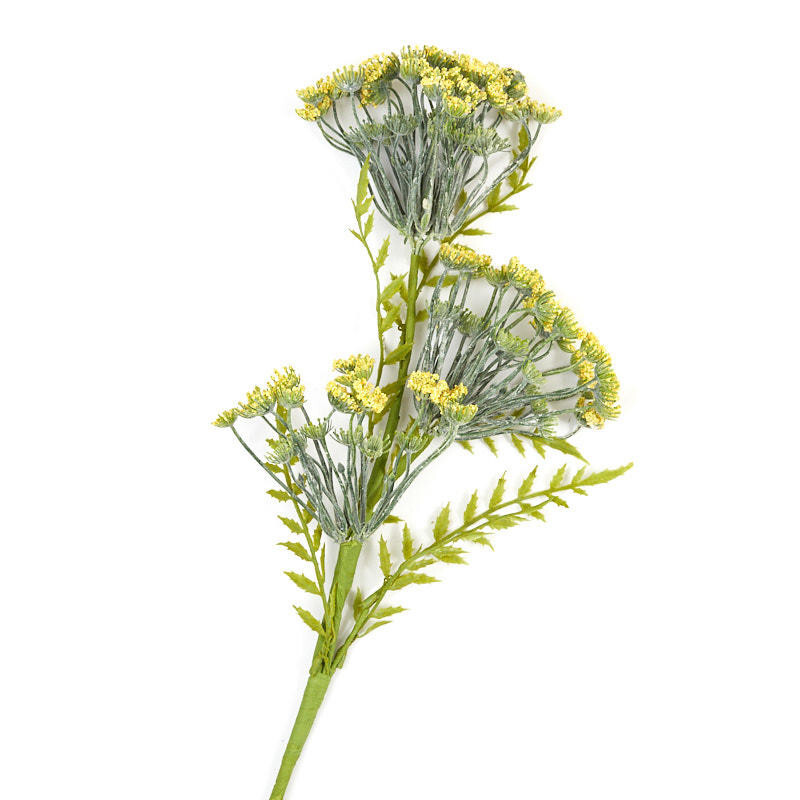 Set of 2 Yellow Artificial Queen Anne’s Lace 25″ Floral Sprays