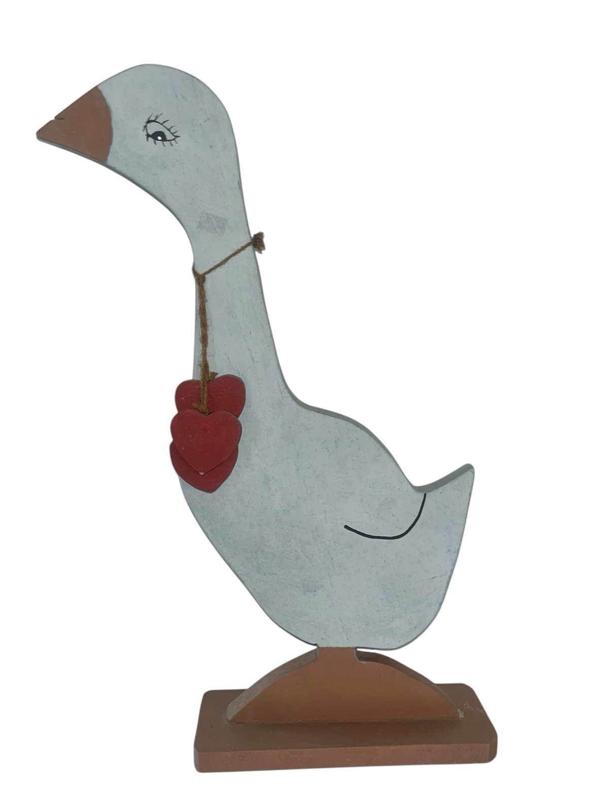 VTG Cottagecore Primitive Goose LARGE WOOD FIGURE Hand Painted Statue 20”