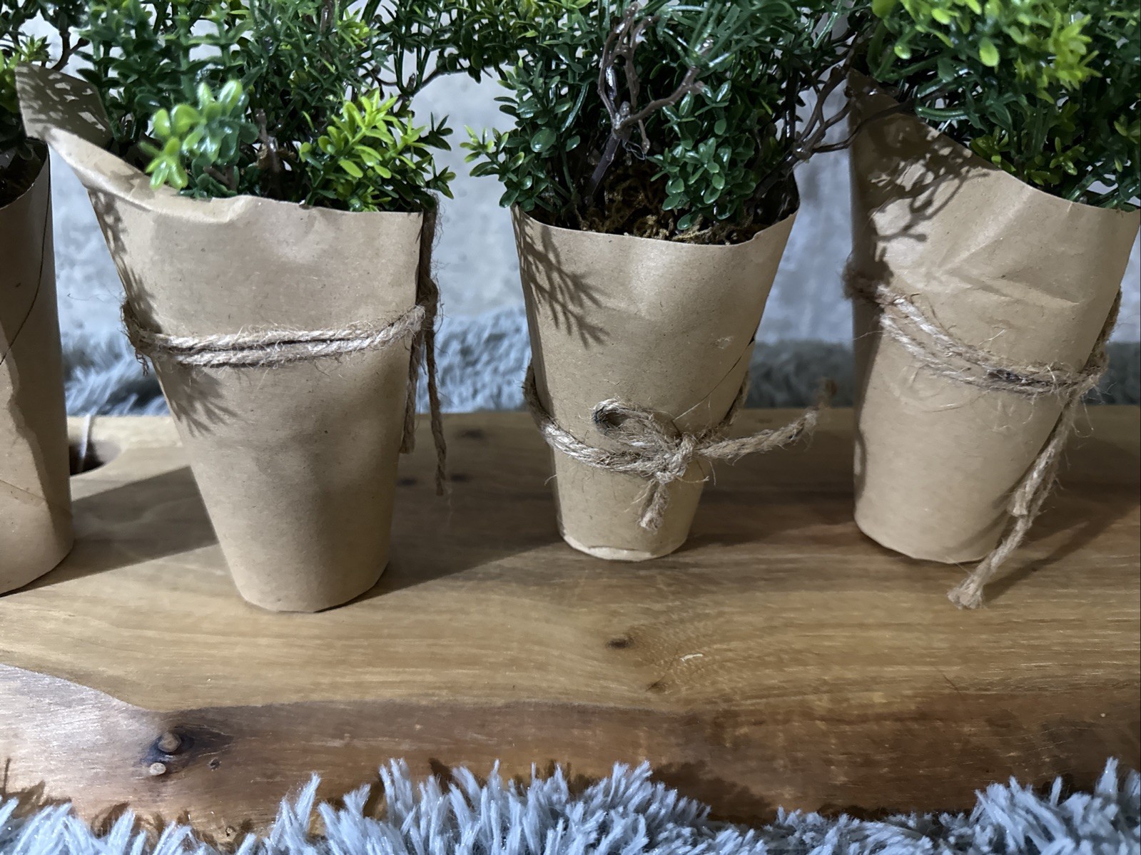 set of 5 faux plants