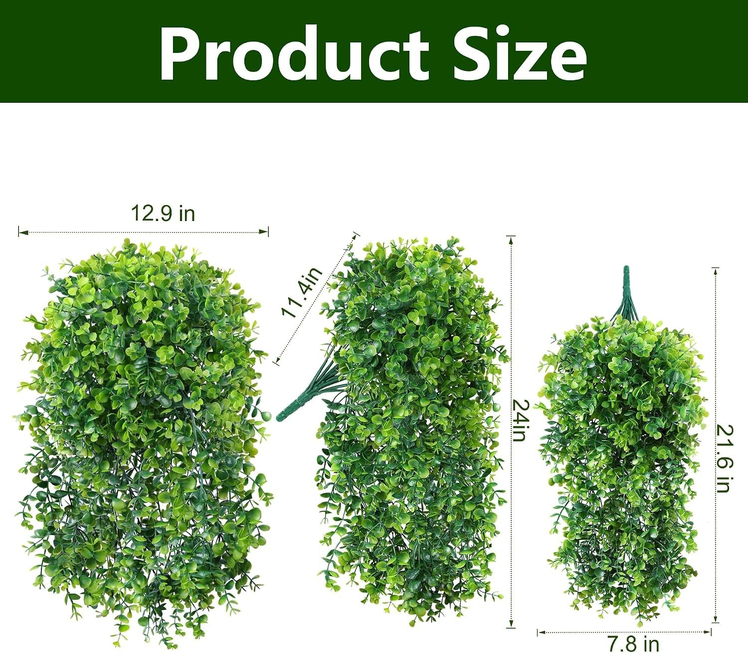 All-Season Faux Eucalyptus Vines – 2 Pcs Lifelike Hanging Plants for Home Decor