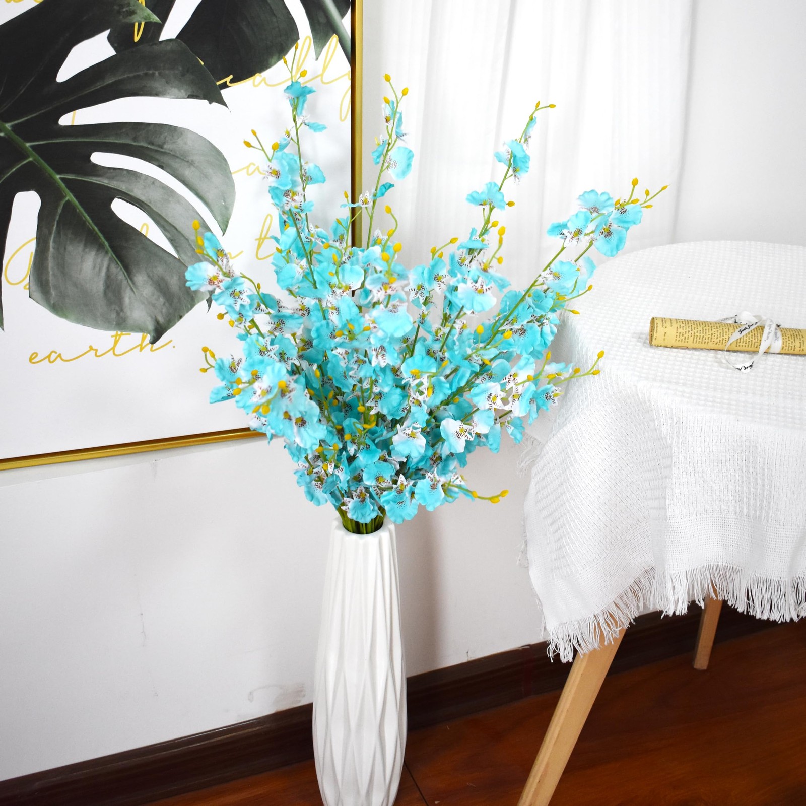 MISSWARM 10 PCS Dancing Lady Orchids Butterfly Artificial Flowers, 38 Inches