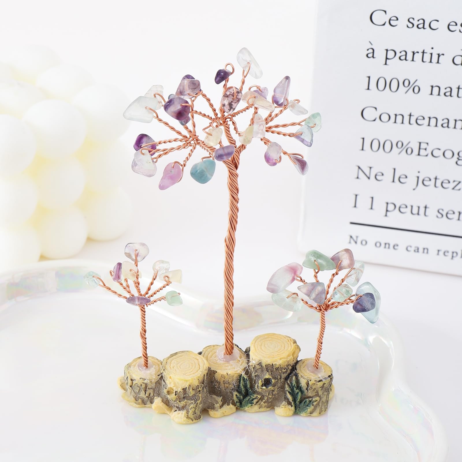 1PCS Fluorite Healing Crystal Tree Natural Gemstone Tree Handmade Wire Wrappe…