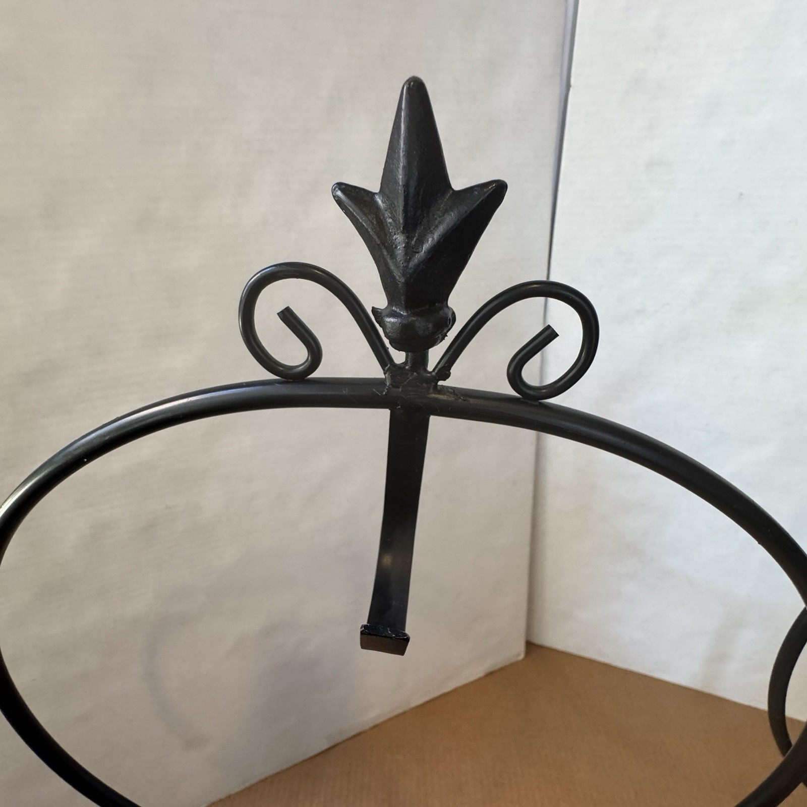 WREATH HOOK STAND Adjustable Height Free Standing Wrought Iron set of 2