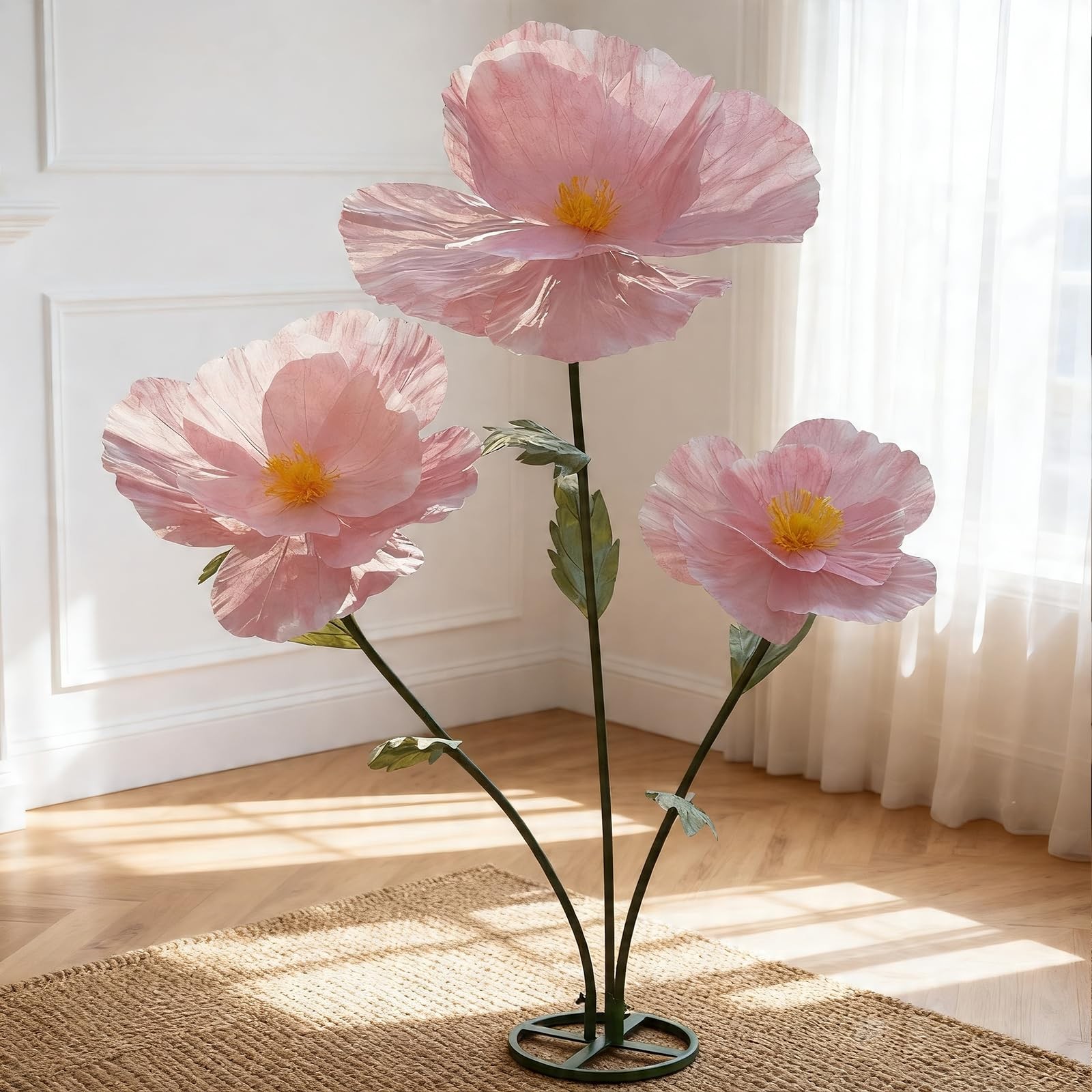 Giant Flowers for Decoration with Stand,Oversized Freestanding Gradient Flowe…