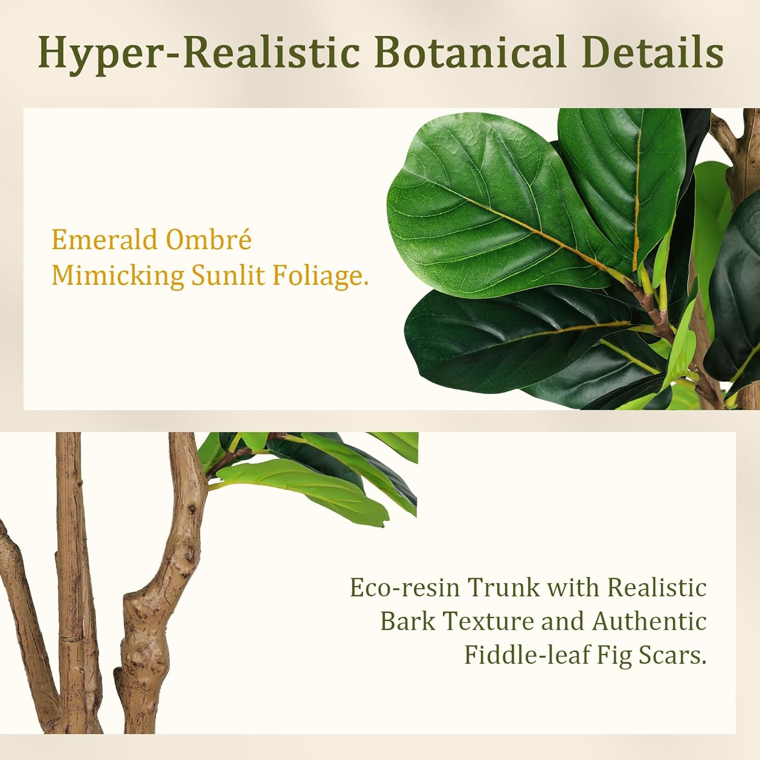 7ft Artificial Fiddle Leaf Fig Tree with White Planter – Perfect Indoor Decor