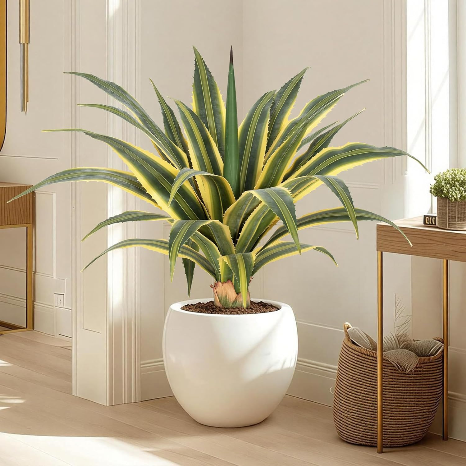 32” UV Resistant Artificial Agave Plants – 2 Pack for Indoor/Outdoor Decor