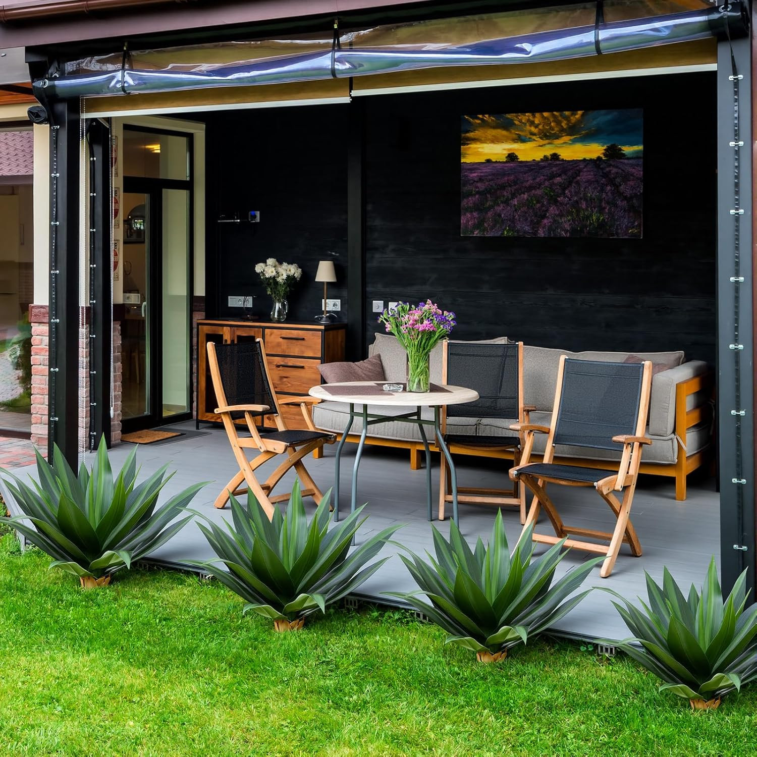 27.95″ UV-Resistant Artificial Agave Succulent Plants – Set of 2