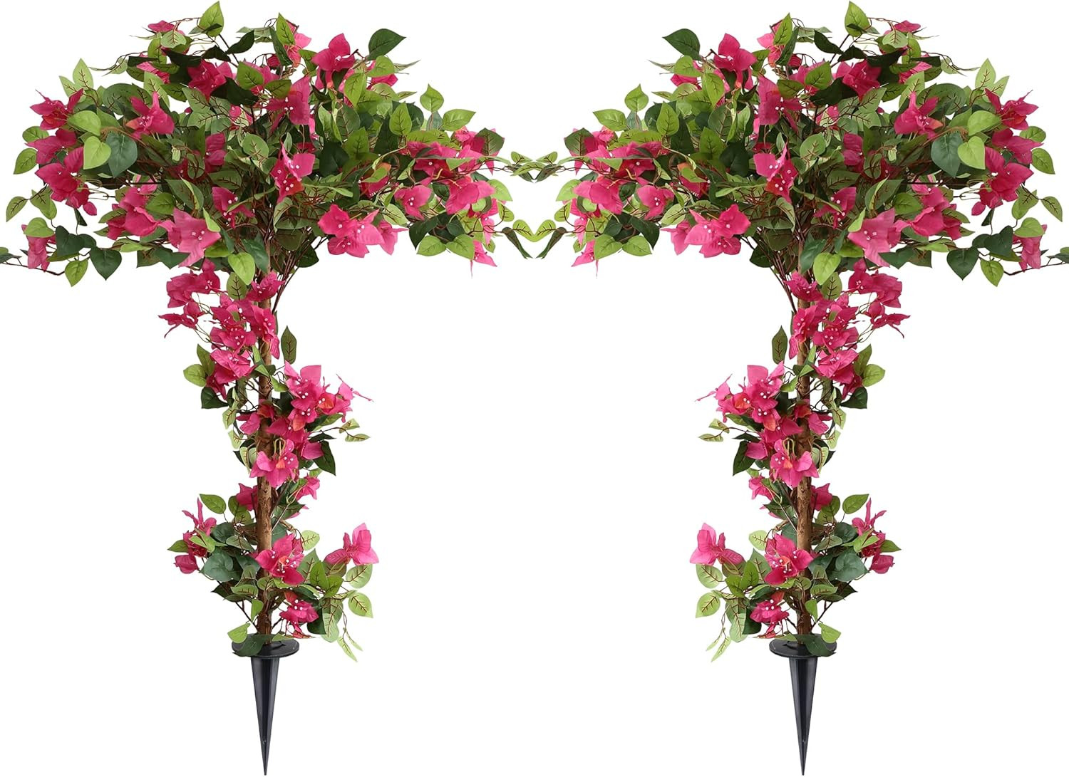 4ft Artificial Bougainvillea Trees – 2 Pack Faux Flowers for Indoor/Outdoor Deco