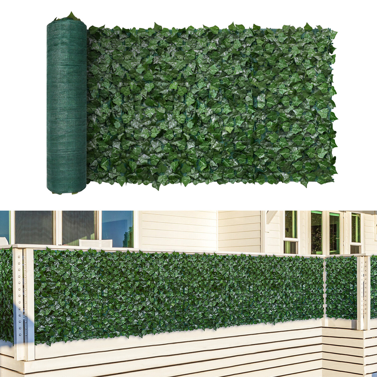 6ft Artificial Hedge Faux Ivy Leaves Privacy Fence Screen Garden Home Wall Decor