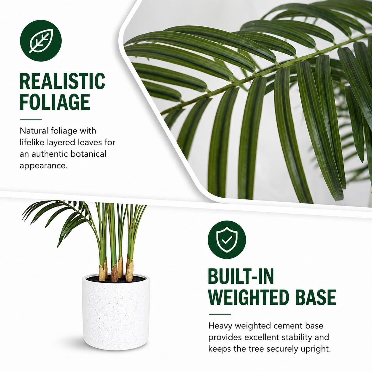 5ft Artificial Palm Tree – Realistic Fake Palm Tree Decor for Indoor & Outdoo…
