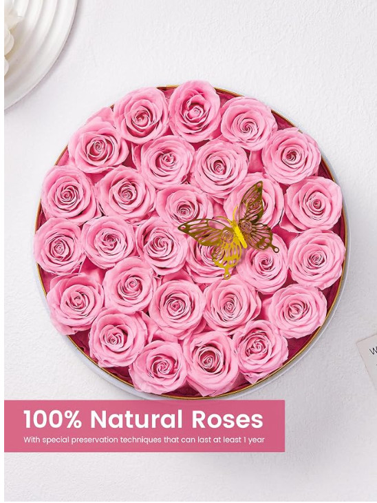 27 Preserved Roses Forever Flowers Real Roses in a Box Mother’s Day Birthday Flo