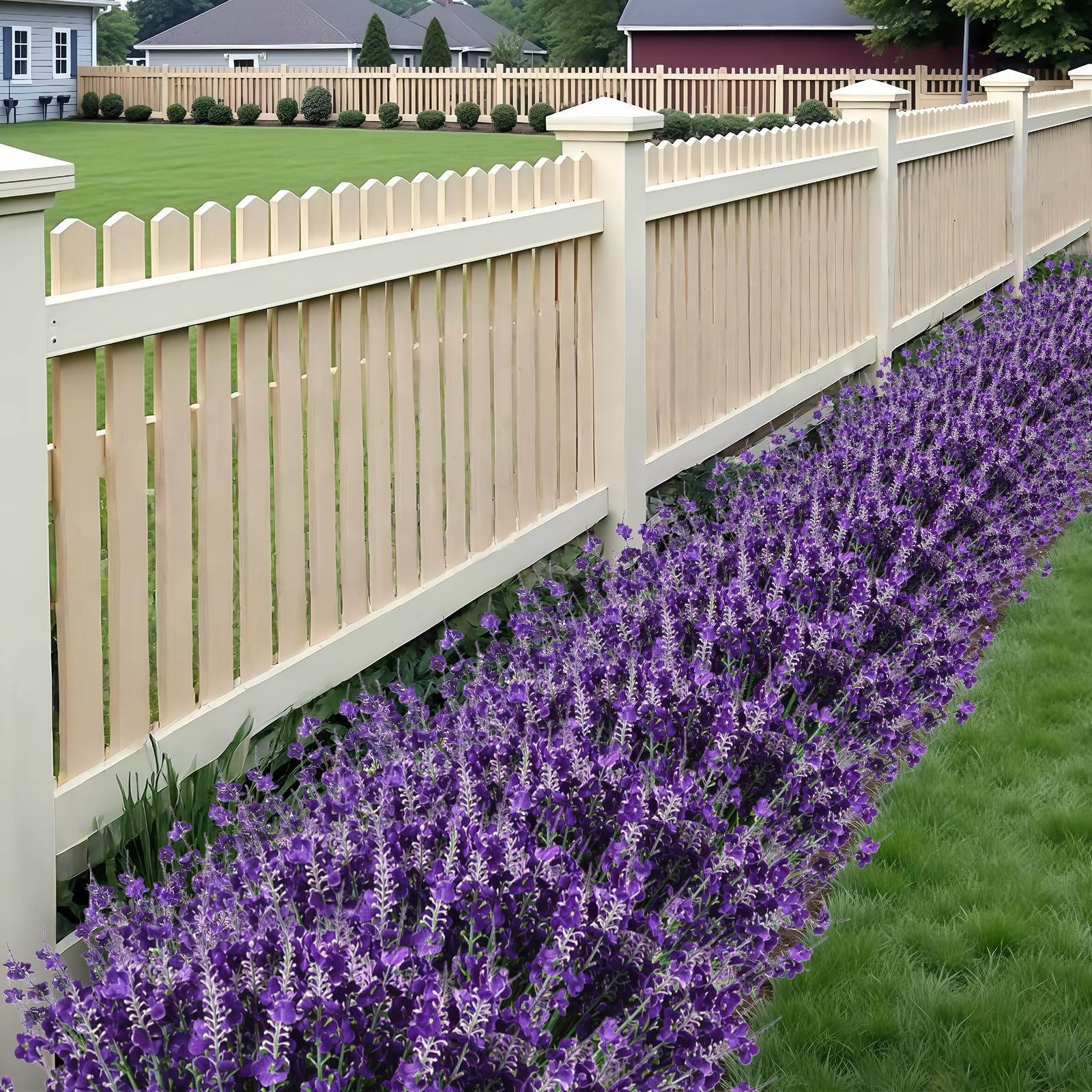 Fake Lavender Flowers, Faux Lavender Stems UV Resistant Fake Plants, Realisti…