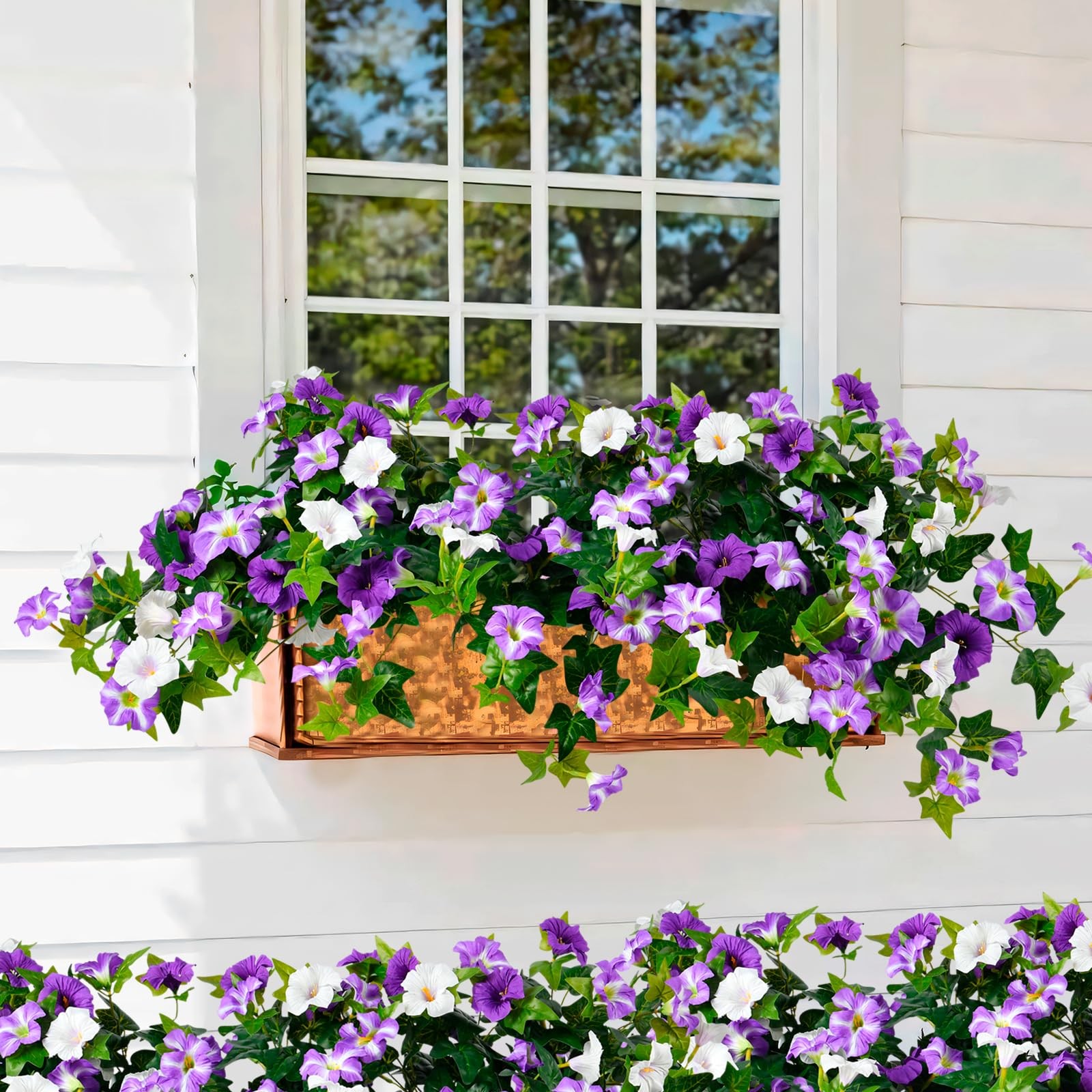 Best Artificial Flowers for Outdoors, UV Resistant Fake Outside, 2 Pack Purple
