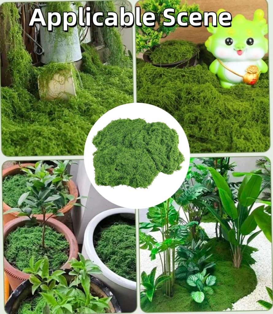Artificial Fresh Green Moss 16oz For Crafts Decorative Faux Plant Floral